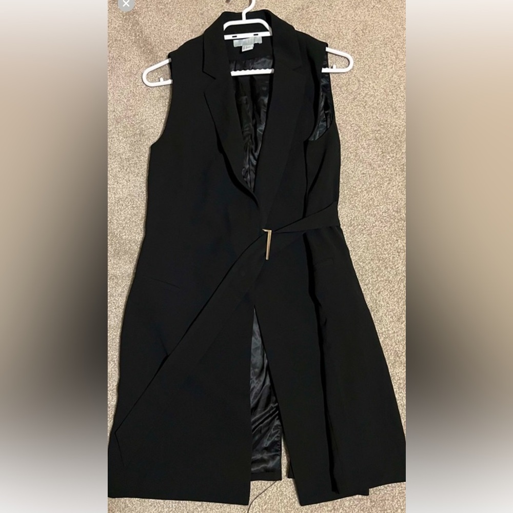 H&M Black sleeveless wrap over jacket dress in size M.